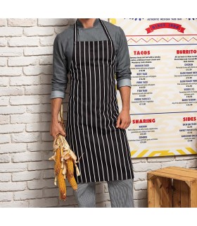 Tablier de cuisine rayé brodé