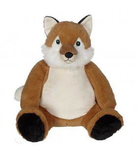 Renard peluche avec broderie