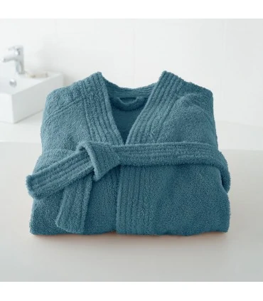 Peignoir coton brodé kimono