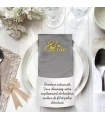 Serviette de table gris clair brodée