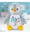 Pingouin doux peluche brodé