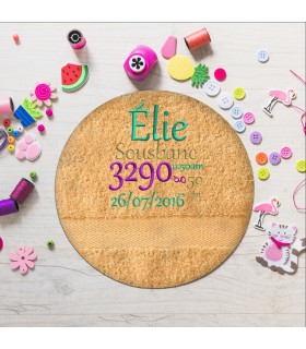 Drap de bain naissance brodé