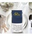 Serviette de table brodée bleue