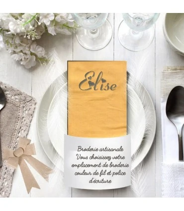 Serviette décoration table brodée