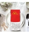 Serviette de table brodée rouge
