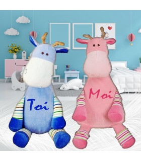 Peluche girafe brodée