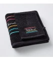 Serviette brodée noire little marcel