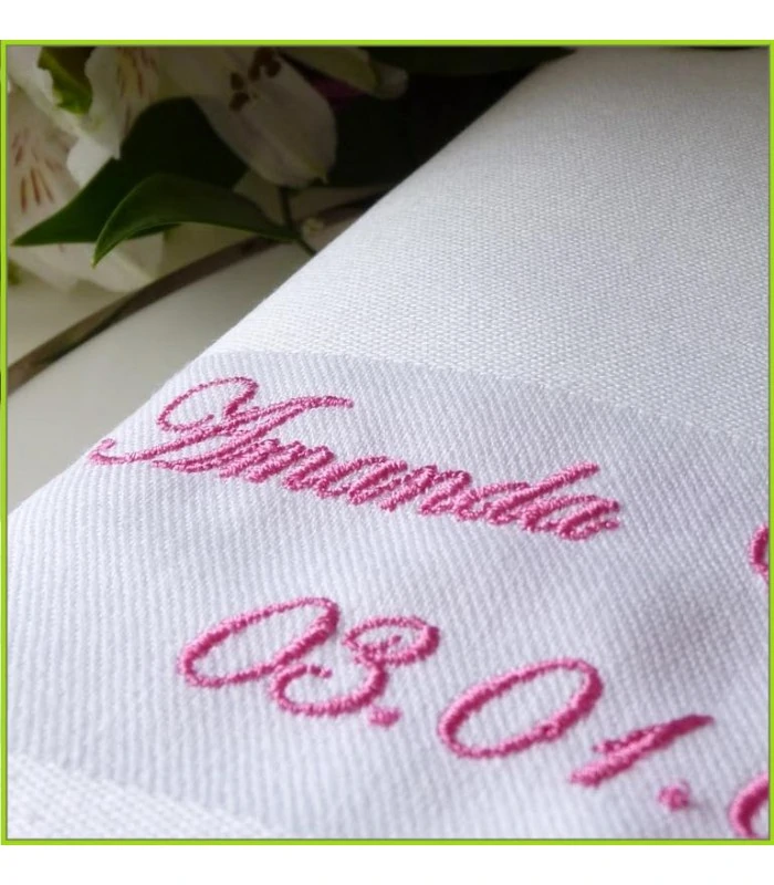 Serviette de table personnalisée avec une date