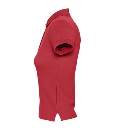 broderie sur polo rouge femme