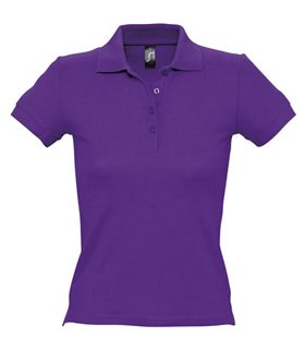 Polo femme brodé violet