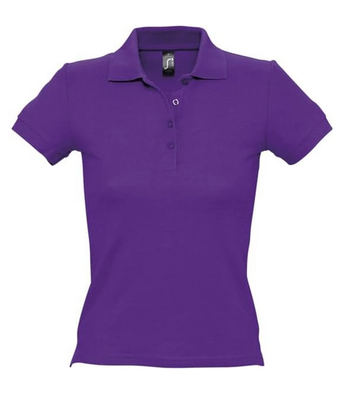 Polo femme brodé violet