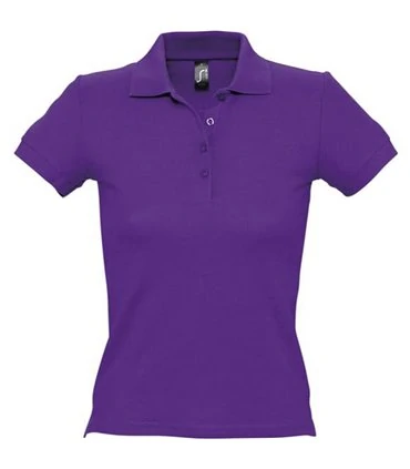 Polo femme brodé violet