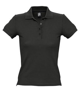Polo femme brodé noir