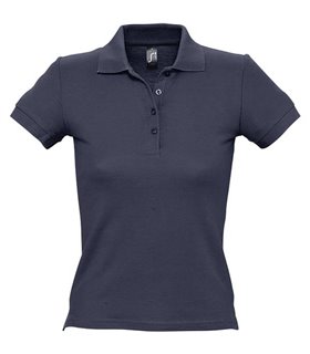 Polo femme brode sol bleu marine