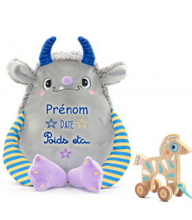 petit monstre brodé peluche sac a dos