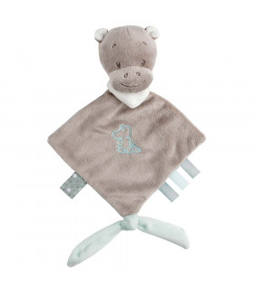 Doudou hippopotame Nattou brodé