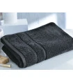 Drap de bain prestige brodé gris foncé
