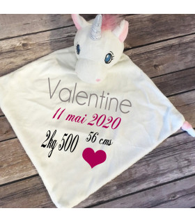 doudou licorne brodé