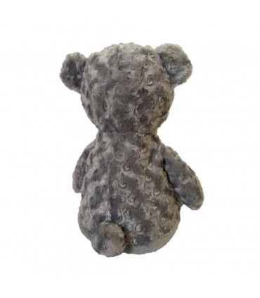 dos peluche ours gris