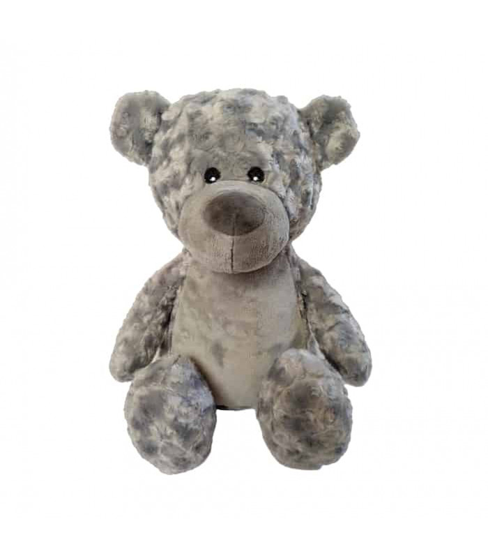 Peluche ours gris personnalisé avec broderie