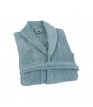 Peignoir brodé prénom bleu