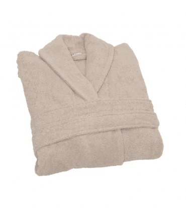 peignoir de bain brodé taupe