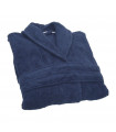 Peignoir bain brodé bleu