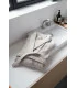 peignoir velours greige brode