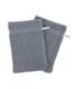 Gant de toilette gris foncé brodé