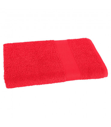 drap de bain brodé couleur rouge