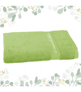 drap de bain vert granny brodé