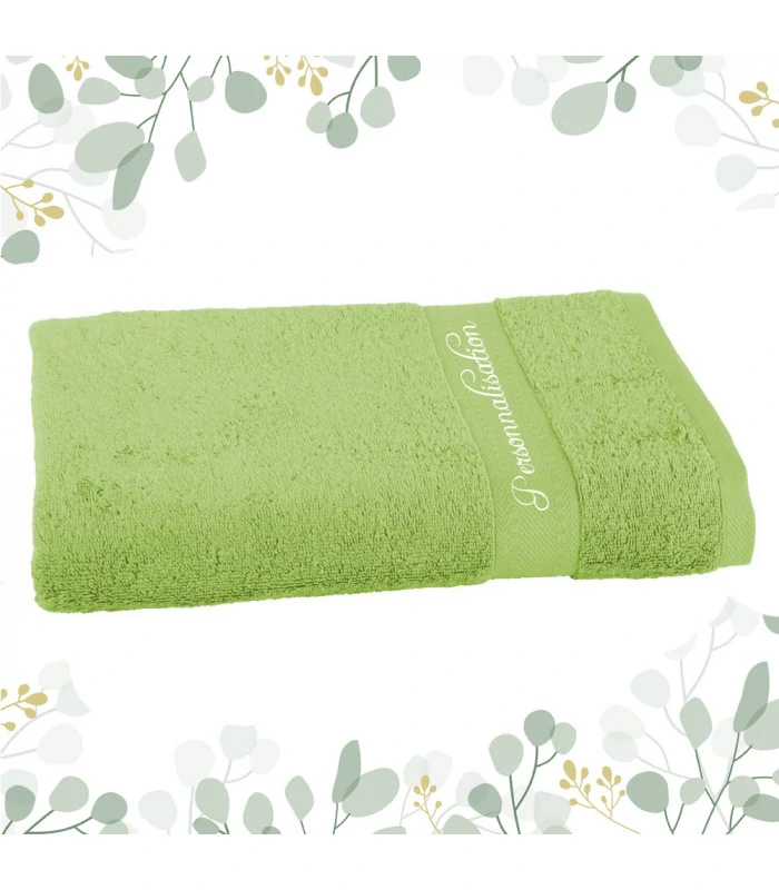 Maxi Drap de bain brodé vert granny