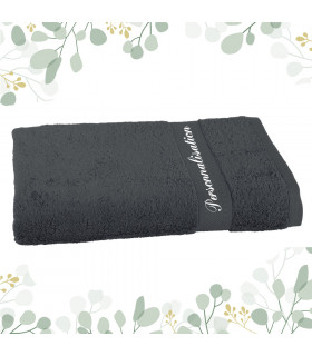 drap de bain personnalisé gris