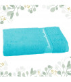Maxi Drap de bain brodé bleu turquoise