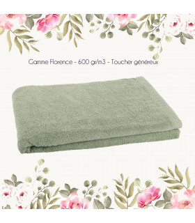 drap de bain brode vert haute qualite