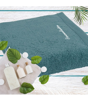 drap de bain geant bleu petrole