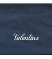 Serviette bleue prusse brodée
