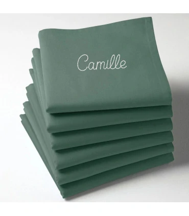 serviette de table verte