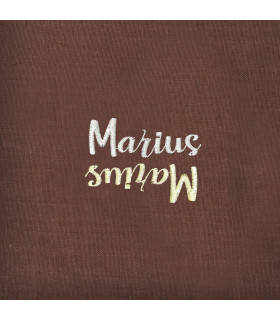 serviette chocolat marron brodée