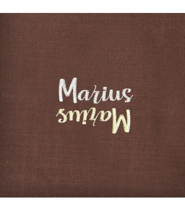 serviette chocolat marron brodée
