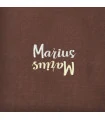 Serviette de table marron chocolat brodée