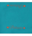 Serviette brodée bleu petrole