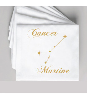 serviette de table brodée cancer