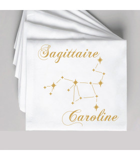 serviette de table brodée sagittaire