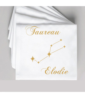 serviette de table brodee taureau