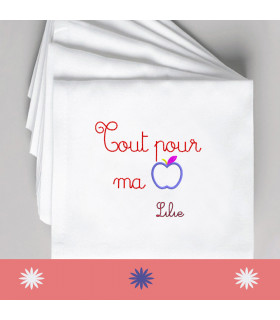 serviette de table brodée ma pomme