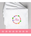 Serviette de table brodée étoiles