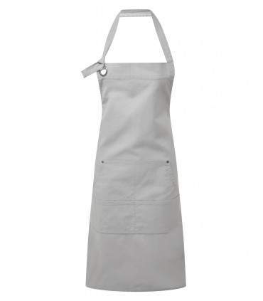tablier gris bavette brode