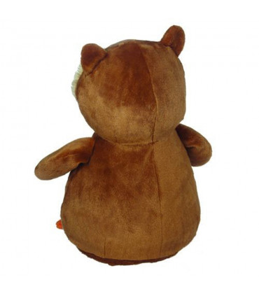 dos peluche chouette grands yeux