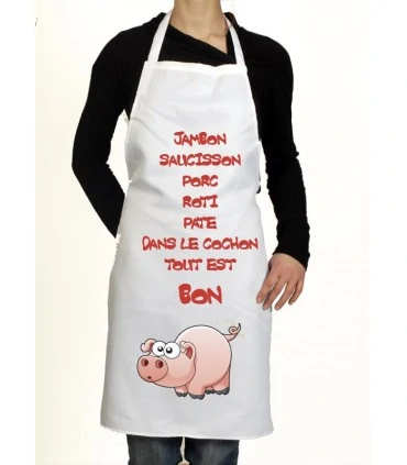 Tablier de cuisine rigolo le cochon